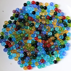 Mix, Jewellery Making Supplies, Jewellery, Indian, Varanasi, Beads, Frosted, Multicoloured, Collection, Art, Projects, 6mm, Suncatchers, Bead Curtains, Necklaces, Bracelets, Earrings, Topaz, Green, Red, Lime, Black, Blue, Aqua, Purple, Yellow Fire Polished, Tiffany-Style,