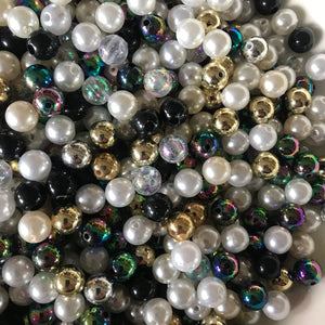 Plastic, Pearls, Gold, Green AB, Clear, White, Black, Rosaries, Suncatchers, Bead Curtains, Jewellery, Key Rings, Necklaces, Bracelets, Art Projects, Counting, Teaching, Nippers, Taiwan, Asia, Plastic Pearl, Worldwide, 