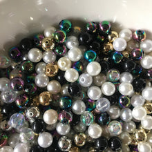 Load image into Gallery viewer, Plastic, Pearls, Gold, Green AB, Clear, White, Black, Rosaries, Suncatchers, Bead Curtains, Jewellery, Key Rings, Necklaces, Bracelets, Art Projects, Counting, Teaching, Nippers, Taiwan, Asia, Plastic Pearl, Worldwide, 
