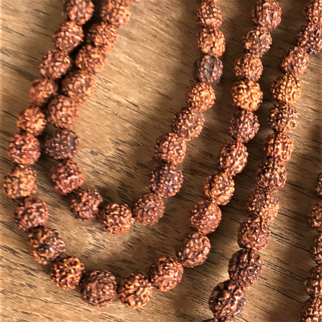 50” - 12mm Rudraksha Mala Strands – 108 Hindu Prayer Beads [RAD-2