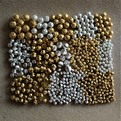 Gold Plated, Earrings, Jewellery, United States, USA, China, Beads, Gold, Silver, Plated, Jewellery Making, Anklet, Bracelet, Necklace, Earrings, Lightweight Filigree Round Beads, Corrugated Beads, 