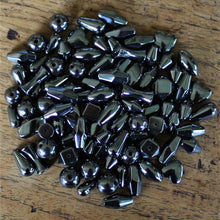 Load image into Gallery viewer, Assorted, Mix, Semi-Precious, Stone, Beads, Haematite, Western Australia, Venezuela, North America, Lake Superior, Brazil, Eastern Canada, Black, Steel, Mineral, Jewellery-Making, Health, Ailment, Earrings, Necklace, Bracelet, Iron Ore, Bicones, Rounds, Collections, Arrows, Ovals, Drops, Bows, Protection, Black, Global Beads, Hole, Centre-Drill,  
