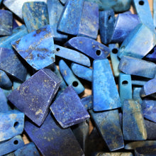 Load image into Gallery viewer, Afghanistan, Blue, Gold, Semi-Precious, Jewellery-Making, Chunky, Jewellery, Worldwide Beads, Collection, Mix, Pyrite, Flecks, Tigertail, Craftline, Leather, Necklace, Anklet, Bracelet, Bangle, Ethnic, Tribal, Axe Head, Spiritual, Lapis Lazuli, Lapis, Unpolished, 
