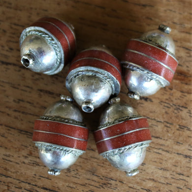 Double Dome, Silver, Jasper, Afghanistan, Turkmenistan, Turkoman,  Imperfections, Jewellery, Global Beads, Collection, Mix, Tigertail, Craftline, Leather, Necklace, Earrings, Ethnic, Tribal, Statement Jewellery, Top-Drill, Hole, Afghan, Middle Eastern, Enamel, Inlaid, Bracelet, Anklet, Collared, Collar,