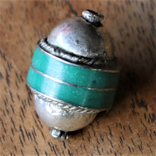 Load image into Gallery viewer, Double Dome, Silver, Lapis Lazuli, Afghanistan, Turkmenistan, Turkoman,  Imperfections, Jewellery, Global Beads, Collection, Mix, Tigertail, Craftline, Leather, Necklace, Earrings, Ethnic, Tribal, Statement Jewellery, Top-Drill, Hole, Afghan, Middle Eastern, Enamel, Inlaid, Bracelet, Anklet, Collared, Collar, Blue, 
