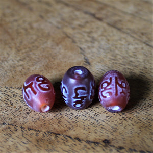 Carnelian, Etched, Chinese Script, Semi-Precious, Jewellery-Making, Jewellery, Beaders, Collection, Mix, Necklace, Anklet, Bracelet, Earrings, Spiritual, Healing Properties, Madagascar, Uruguay, Brazil, Oregon, New Jersey, United States, Fertility, Barrels, Oval, 