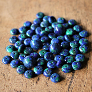 Azurite, Semi-Precious, Jewellery-Making, Jewellery, Beaders, Collection, Mix, Necklace, Anklet, Bracelet, Earrings, Spiritual, Healing Qualities, Ethnic, Tribal, Statement, Green, Blue, Gemstone, Rondells, Morocco, France, Mexico, Arizona, Blood