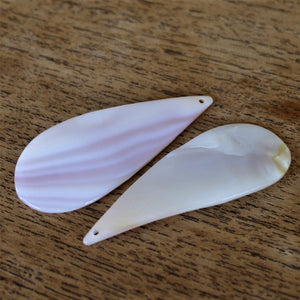 5pcs - 28 x 60mm Pink Mother of Pearl Shell Drops [PS-24]