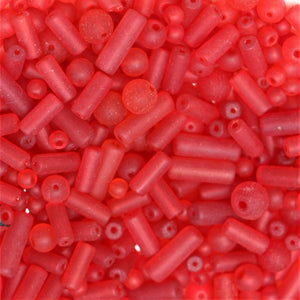  Tubes, Rounds, Mix, Matt, Jewellery Making Supplies, Jewellery, Indian, Hearts, Beads, Frosted, Cubes, Coloured, Collection, Art, Projects, 6-14mm, Suncatchers, Bead Curtains, Scarlet, Siam, Rose, Crimson, Raspberry, Tomato, Blood, Necklaces, Bracelets, Earrings,