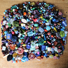 Load image into Gallery viewer, Glass, Bone, Silver Foil, Resin, Indian, Sandcast, Tribal, Ethnic, Rastas, Hand Carved, Malas, Prayer Beads, Faceted, Crystal, Rocaille, 2 kilos, Kashmiri, Ghana, Nigeria, Himalayas, Tibet, Nepal, Pakistan, Indonesia, Czech Republic, Bicones, Rounds, Ovals, Twists, Drops, Tubes, Cubes, Tabular,  Opaque, Transparent, Speckled, Frosted, Silver Foil, Hand-Carved, Frosted Necklaces, Bracelets, Earrings, Necklaces, Bead Curtain, Suncatcher, Multicolours, 
