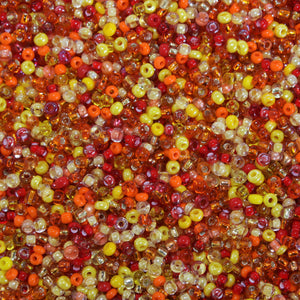 200g - Mixed – ‘Orange Glow’ Glass Size 5/0 Seed Bead Collection