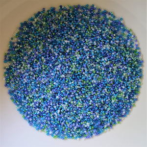 200g – Mixed ‘Chintzy Blue’ Glass Size 8/0 Seed Bead Collection