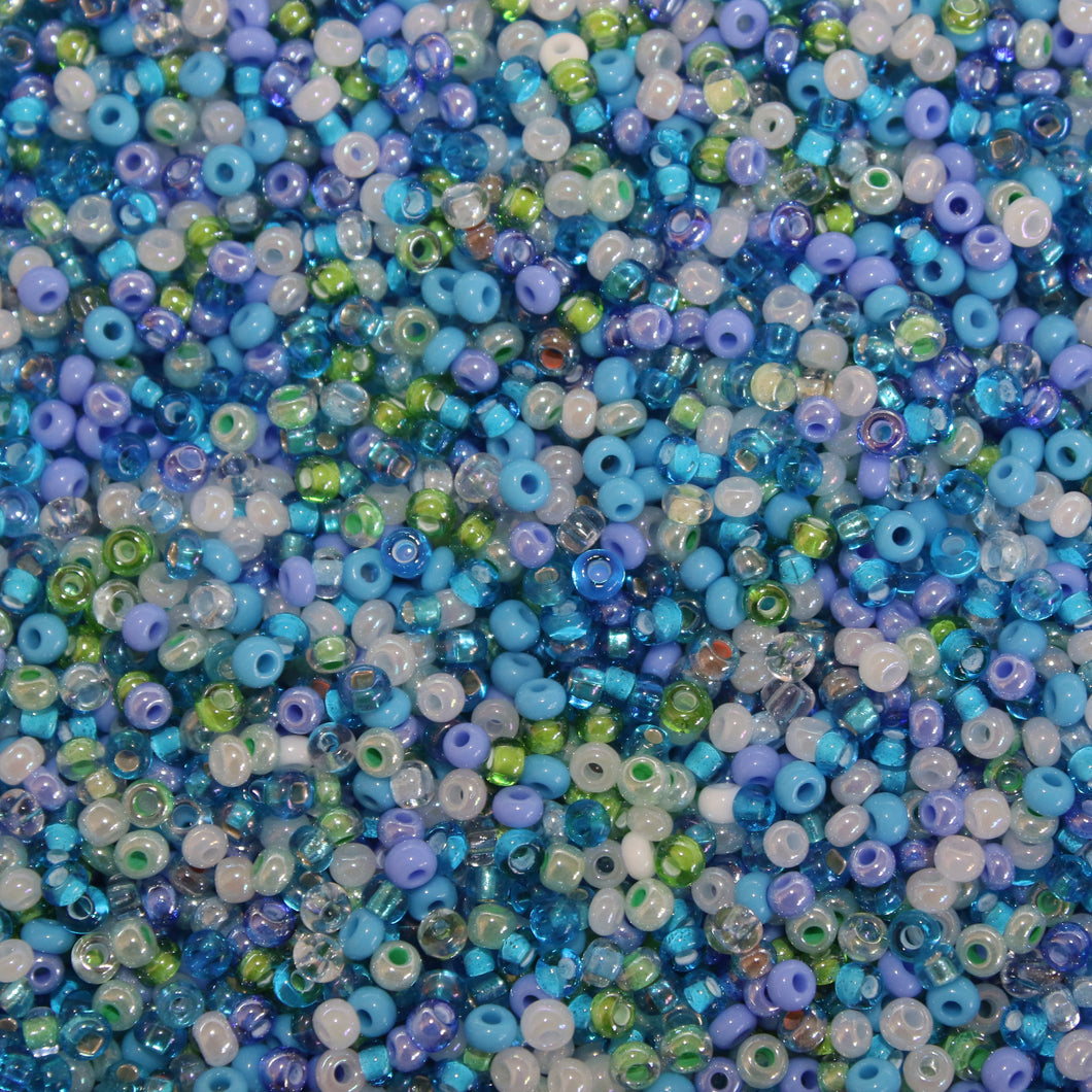 200g – Mixed ‘Chintzy Blue’ Glass Size 8/0 Seed Bead Collection