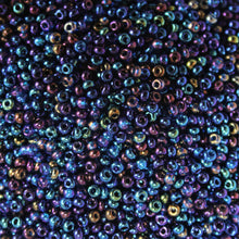 Load image into Gallery viewer, Gunmetal, Olive, Blue, Black Iris, Seed, Bead, Mixed, Mix, Collection, Czech, Glazed, Pearl, Seeds, Rocailles, Seed Beads, Opaque, Iridescent, Metallic, Iris, Silver Lined, Translucent, Matt, Lustre, Satin, Tigertail, Leather, Craftline, Cotton Bead Thread, Fishing Line, Japan, India, China, Taiwan, Jewellery-Making, Europe, Little Stones, Glass, Embroidery, Bracelet, Necklace, Earrings, Clothing, Jewellery, Bread, Butter, Fabric,
