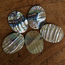 Load image into Gallery viewer, Green Abalone, Dog Tags, Plates, Name Tags, Axe Heads, Machetes, Love Hearts, Yokes, Drops, Tears, Tiles, Ovals, Shields, Donuts, Shards, Claws, Shields, Buttons, Teardrops, Raindrops, Mother of Pearl Shell, MOP, White, Gold, Pink, Brown, Black, Green, Rain, Abalone, Green Abalone, Trochus, Cowrie Shell, Green Lip Mussel, Pink Lip Mussel, Pau Shell, Necklace, Earrings, Jewellery, West Australia, Black Abalone, Beader, Artisans, Jewellery-Making, Key Rings, Beads, 

