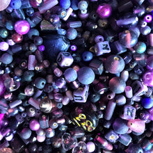 Load image into Gallery viewer, Purple, Blackberry, Violet, Fuchsia, Ruby, Magenta, Indigo, Mauve, Lilac, Glass, White Metal, Worldwide, Bone, Shells, Tubes, Rounds, Cubes, Bicones, Hearts, Ovals, Drops, Frosted, India, China, Indonesia, Cylinder, Silver Foil, Jewellery, Earrings, Necklaces, Bracelets, Opaque, Transparent, Twists, Frosted, 

