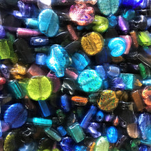 Load image into Gallery viewer, Glass, Silver Foil, Indian, Tribal, Ethnic, India, Faceted, 4.5 kilos, Bicones, Rounds, Ovals, Twists, Drops, Black, Tubes, Cubes, Tabular, Opaque, Transparent, Speckled, Frosted, Silver Foil, Frosted, Necklaces, Bracelets, Earrings, Necklaces, Bead Curtain, Suncatcher, Multicolours,
