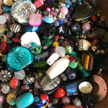 Load image into Gallery viewer, Glass, Bone, Silver Foil, Resin, Indian, Sandcast, Tribal, Ethnic, Rastas, Hand Carved, Malas, Prayer Beads, Faceted, Crystal, Rocaille, 2 kilos, Kashmiri, Ghana, Nigeria, Himalayas, Tibet, Nepal, Pakistan, Indonesia, Czech Republic, Bicones, Rounds, Ovals, Twists, Drops, Tubes, Cubes, Tabular,  Opaque, Transparent, Speckled, Frosted, Silver Foil, Hand-Carved, Frosted Necklaces, Bracelets, Earrings, Necklaces, Bead Curtain, Suncatcher, Multicolours

