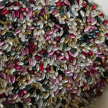 Load image into Gallery viewer, Plastic, Rice, Pearls, Beads, Gold, Green AB, Clear, Gold, Cream, Purple, Magenta, Teal, Pink, Gold, Silver, Green AB, Clear, White, and Black, Rice Pearls, Rosaries, Suncatchers, Bead Curtains, Jewellery, Key Rings, Necklaces, Bracelets, Art Projects, Counting, Teaching, Nippers, Taiwan, Asia, Plastic Pearl, Worldwide, 

