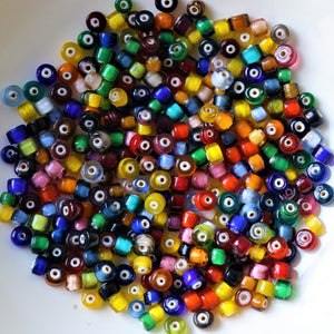 Red, Blue, Green, Yellow, Teal, Orange, Aqua, Lime, Gold, Glass, Clear, Round, Indian, Jewellery, Suncatchers, Bead Curtains, Earrings, Necklaces, Bracelets, Assorted, Multicolour, Collection, Beads, 