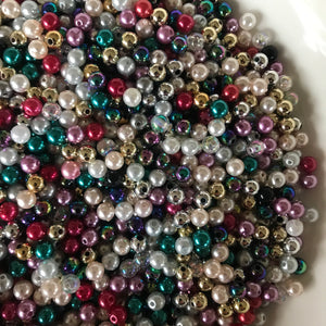 Plastic, Pearls, Gold, Green AB, Clear, Red, Pink, Purple, Lilac, White, Black, Teal,  Rosaries, Suncatchers, Bead Curtains, Jewellery, Key Rings, Necklaces, Bracelets, Art Projects, Counting, Teaching, Nippers, Taiwan, Asia, Plastic Pearl, Worldwide, 