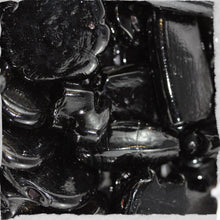 Load image into Gallery viewer, Black Knight, Chunky Beads, Glass, 1 Kilo, One Kilogram, Indian Silver Foil Beads, Silver Foil, Collections, Diamonds, Cubes, Hearts, Drops, Round, Tabular, Oval, Bicones, Cylinders, Slabs, Round, Gourds, Twists, Jewellery, Black, Whitby Jet, Jet Black, Suncatchers, Indian, Beads, Statement, 
