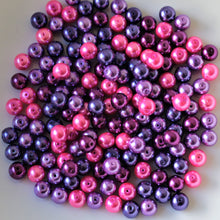 Load image into Gallery viewer, 156pcs - 200g - 10mm - Colourful Pink &amp; Purple Glass Pearls [GPM-5]
