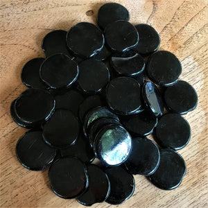 3 Kilos - 10-60mm Black Indian Glass Beads - Mixed Shapes