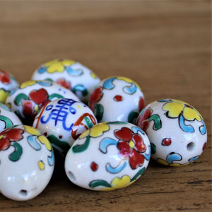 Eggs, China, Porcelain, Hand-Painted, Egg-Shaped, Chunky, Unusual, Jewellery, Craftline, Tigertail, Collectible,