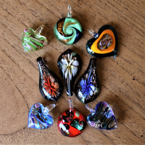 Hearts, Leaf, Pendants, Necklace, Bracelet, Key Ring, Jewellery-Making, Jewellery, Collection, Mix, Beader, Wear-Anytime, Murano-Style, Glass, 