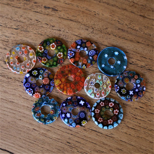 Millefiori, Pendants, Necklace, Bracelet, Donuts, Key Ring, Jewellery-Making, Jewellery, Collection, Mix, Beader, Wear-Anytime, Earrings, Floral, Glass, Assorted,