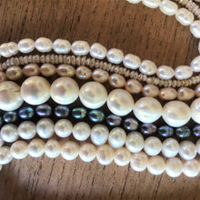 Load image into Gallery viewer, Beads, Pearls, Potato Pearls, Freshwater, Strands, Cultured, White, Cream, Peacock Grey, Coloured, Mussel,  Saltwater, Japan, USA, Taiwan, China, Necklaces, Bracelets, Earrings,  Jewellery, Peach, Saltwater,  
