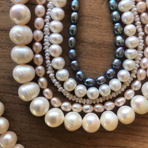 Beads, Pearls, Potato Pearls, Freshwater, Strands, Cultured, White, Cream, Peacock Grey, Coloured, Mussel,  Saltwater, Japan, USA, Taiwan, China, Necklaces, Bracelets, Earrings,  Jewellery, Peach, Saltwater,  