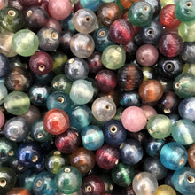 Load image into Gallery viewer, : Glazed, Round, Multicoloured, Glass, India, Hearts, Collection, Global, Beads, Glazed, Red, Orange, Purple, Navy, Topaz, Yellow, Mustard, Lime, Blue, Violet, Fuchsia, Ruby, Magenta, Clear, Aqua, Pink, Forest Green, Jewellery, Earrings, Necklaces, Bracelets, 
