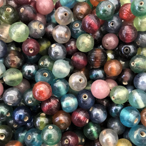 : Glazed, Round, Multicoloured, Glass, India, Hearts, Collection, Global, Beads, Glazed, Red, Orange, Purple, Navy, Topaz, Yellow, Mustard, Lime, Blue, Violet, Fuchsia, Ruby, Magenta, Clear, Aqua, Pink, Forest Green, Jewellery, Earrings, Necklaces, Bracelets, 