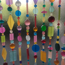 Load image into Gallery viewer, Suncatchers, Beaded Curtains, Bead Curtain, Suncatcher, Wind Chimes, Mobiles, Waterproof, Resin, Bicones, Rounds, Ovals, Diamonds, Drops, Tubes, Cubes, Tabular, Opaque, Frosted, Transparent, Red, Blue, Coral, Green, Teal, Lime, Olive, Yellow, Purple, Lilac, Charcoal, Black, Brown, Ochre, White, Grey, Topaz, Pink, Crystal, Siam, Cyan, Cobalt, Silver, Gold, Nickel, Ruby, Scarlet, Aqua, Aquamarine, Amber, 
