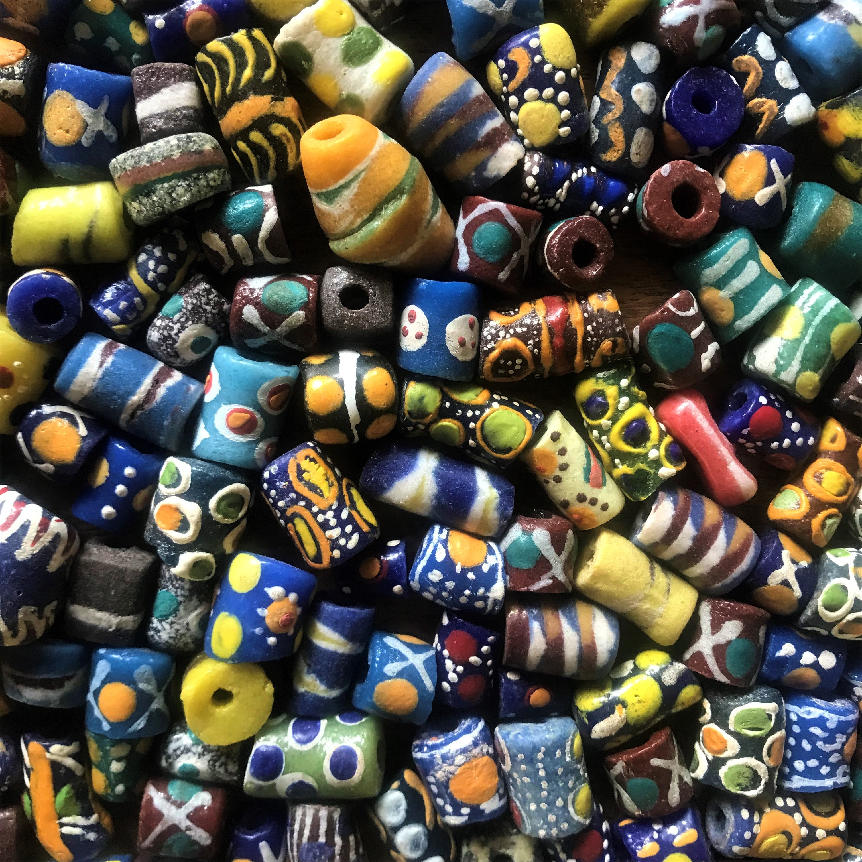 200pcs – Handmade West African Sandcast Yoruba and Krobo Glass