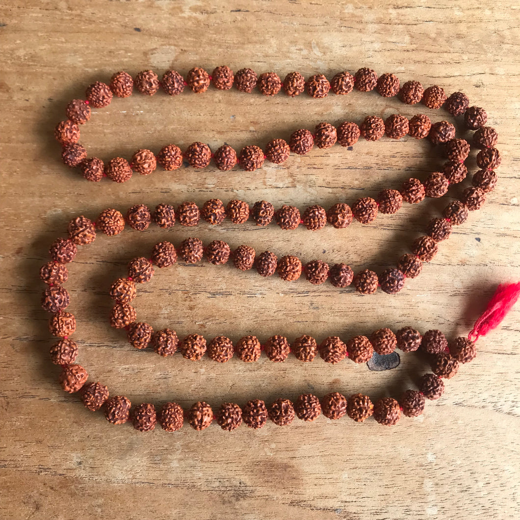 40” – 9mm Knotted Rudraksha Mala Strands – 108 Hindu Prayer Beads [RAD –  Margriverbeads
