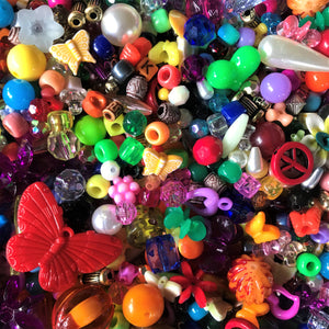1300pcs+- 500g - 6-30mm Mixed Oriental Multicoloured Plastic Bead