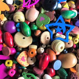 1300pcs – 500g – 4-50mm – Large All-Mix Assorted Wood Beads Collection [W-10]