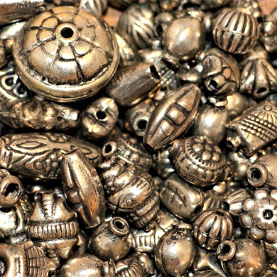 White, Metal, Rounds, Ovals, Lightweight, Jewellery, India, Hollow, Cubes, Collection, Bicones, Beads, Antique, Silver