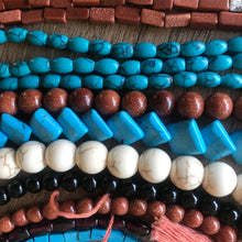 Load image into Gallery viewer, Natural Garnet, Reconstituted Turquoise, Onyx, Algeria, Himalayas, Stone Beads, Sunstone, Black, Goldstone, Sri-Lanka, Jewellery, Necklaces, Bracelets, Earrings, Semi-Precious Stones, Beads, Canada, Turquoise Stone Beads, Round Stone Beads, Assorted Semi-Precious Stone Beads, 
