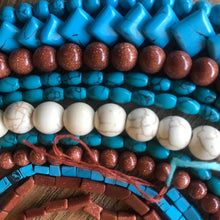 Load image into Gallery viewer, Natural Garnet, Reconstituted Turquoise, Onyx, Algeria, Himalayas, Stone Beads, Sunstone, Black, Goldstone, Sri-Lanka, Jewellery, Necklaces, Bracelets, Earrings, Howlite, Semi-Precious Stones, Beads, Canada, Turquoise Stone Beads, Round Stone Beads, Assorted Semi-Precious Stone Beads, 
