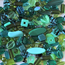 Load image into Gallery viewer, Forest Green, Green, Olive, Teal, Emerald Green, Lime, Mint, Amazon, Avocado, Apple, Chartreuse, Czechoslovakia, Glass, Beads, Cubes, Bicones, Ovals, Rounds, Tabular, Cylinder, Tube, Transparent, Tiles, Round, Oval, Mix, Frosted, Hearts, Beads, Glazed, Glass, Faceted, Drops, Collection, Coin Hues, Bicone, Necklace, Bracelet, Earrings, Anklet, Frosted, Jewellery, Czech Republic, Boho, Vintage, 
