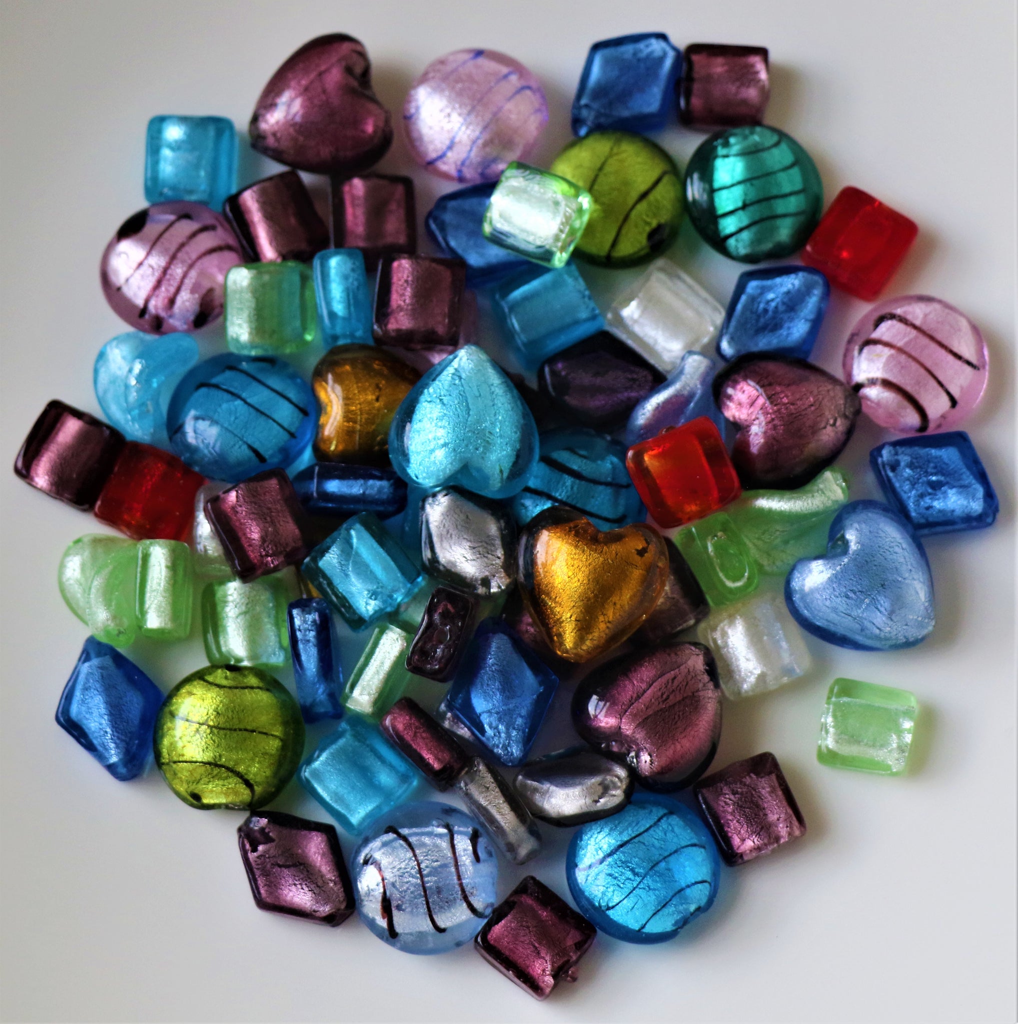 Silver foil sale glass beads