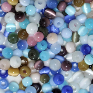 Varanasi, Transparent, Sea, Round, Ocean, Mix, India, Global, Beads, Glazed, Glass, Collection, Cat's, Eye, Blue, Hues, Blue, Beads, Aqua, 4mm